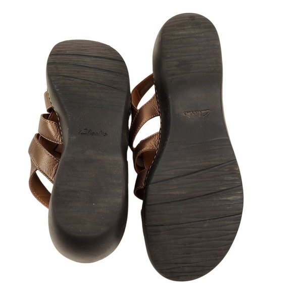Clarks Collection Soft Cushion Brown Platform Heel Gladiator Womens 8.5 M - Picture 9 of 9